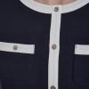image:imageNautica Womens Short Sleeve Contrast Knit Pullover TopNight Sky Bright White