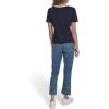 image:imageNautica Womens Short Sleeve Contrast Knit Pullover TopNight Sky Bright White