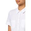image:imageNautica Womens Short Sleeve Linen Blend Button Up Collared Camp ShirtBright White