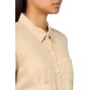 image:imageNautica Womens Short Sleeve Linen Blend Button Up Collared Camp ShirtIrish Cream