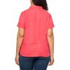 image:imageNautica Womens Short Sleeve Linen Blend Button Up Collared Camp ShirtParadise Pink