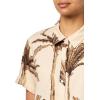 image:imageNautica Womens Short Sleeve Linen Blend Button Up Collared Camp ShirtParchment Multi