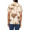 image:imageNautica Womens Short Sleeve Linen Blend Button Up Collared Camp ShirtParchment Multi