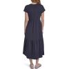 image:imageNautica Womens Short Sleeve Midi Tiered Solid DressNight Sky