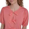 image:imageNautica Womens Short Sleeve Peplum Solid Bow Detail TopPeony