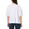 image:imageNautica Womens Short Sleeve Poplin Peplum Tie Front TopBright White