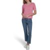 image:imageNautica Womens Short Sleeve Striped Pullover Sweater with TippingEnglish RoseWhite