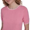 image:imageNautica Womens Short Sleeve Striped Pullover Sweater with TippingEnglish RoseWhite
