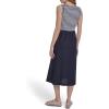 image:imageNautica Womens Sleeveless Midi Mixed Media Striped DressNight Sky Bright White