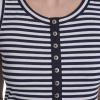 image:imageNautica Womens Sleeveless Midi Mixed Media Striped DressNight Sky Bright White