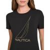 image:imageNautica Womens Solid Short Sleeve Crew Neckline TShirtBlack