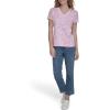 image:imageNautica Womens Solid VNeck Short Sleeve TShirtEnglish Rose Multi