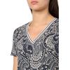 image:imageNautica Womens Solid VNeck Short Sleeve TShirtNight Sky White Cap