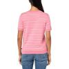 image:imageNautica Womens V Neck Stripe Short Sleeve SweaterPeony Ivory