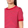 image:imageNautica Womens V Neck Stripe Short Sleeve SweaterScarlet Ivory