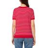 image:imageNautica Womens V Neck Stripe Short Sleeve SweaterScarlet Ivory