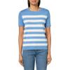 image:imageNautica Womens Crew Neck Stripe Short Sleeve SweaterBlue Haze Ivory