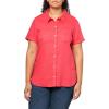 image:imageNautica Womens Short Sleeve Linen Blend Button Up Collared Camp ShirtParadise Pink