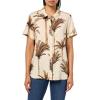image:imageNautica Womens Short Sleeve Linen Blend Button Up Collared Camp ShirtParchment Multi