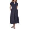 image:imageNautica Womens Short Sleeve Midi Tiered Solid DressNight Sky