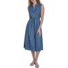image:imageNautica Womens Sleeveless Shirtdress Belted Chambray DressMedium Azure