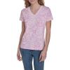 image:imageNautica Womens Solid VNeck Short Sleeve TShirtEnglish Rose Multi