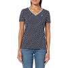 image:imageNautica Womens Solid VNeck Short Sleeve TShirtNight Sky Bright White