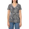 image:imageNautica Womens Solid VNeck Short Sleeve TShirtNight Sky White Cap