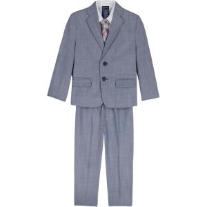 image:imageNautica Boys 4piece Suit Set with Dress Shirt Tie Jacket and PantsBlue Sharkskin