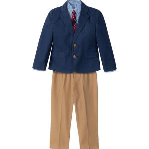 image:imageNautica Boys 4piece Suit Set with Dress Shirt Tie Jacket and PantsNavyKhaki