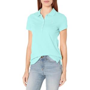 image:imageNautica Womens 5Button Short Sleeve Breathable 100 Cotton Polo ShirtAruba Blue