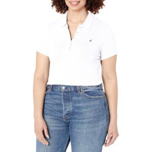 image:imageNautica Womens 5Button Short Sleeve Breathable 100 Cotton Polo ShirtBright White