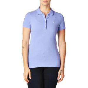 image:imageNautica Womens 5Button Short Sleeve Breathable 100 Cotton Polo ShirtDeep Peri