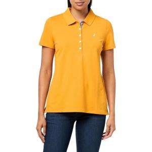 image:imageNautica Womens 5Button Short Sleeve Breathable 100 Cotton Polo ShirtSunflower