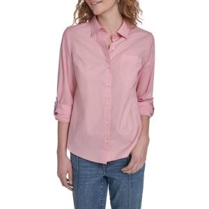image:imageNautica Womens Button Front Long Sleeve Roll Tab ShirtBridal Rose