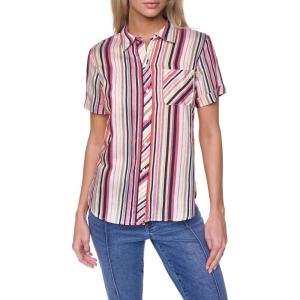 image:imageNautica Womens Button Front Short Sleeve Camp ShirtMineral Red Multi