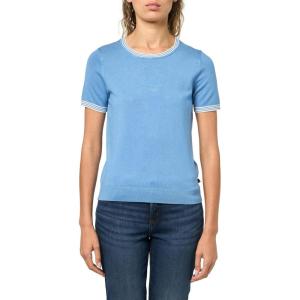 image:imageNautica Womens Crew Neck Solid Short Sleeve SweaterBlue Haze Ivory