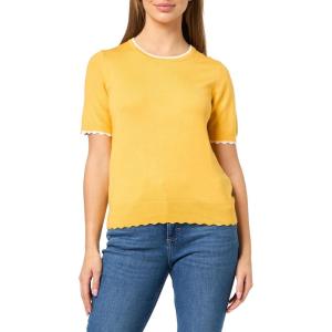 image:imageNautica Womens Crew Neck Solid Short Sleeve SweaterDeep MaizeBright White