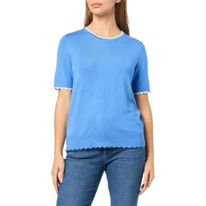 image:imageNautica Womens Crew Neck Solid Short Sleeve SweaterFrench BlueBright White