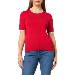 image:imageNautica Womens Crew Neck Solid Short Sleeve SweaterScarletBright White