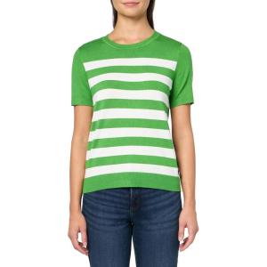 image:imageNautica Womens Crew Neck Stripe Short Sleeve SweaterNew Leaf Ivory
