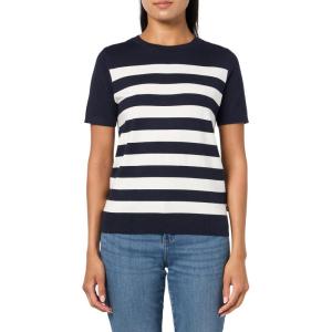 image:imageNautica Womens Crew Neck Stripe Short Sleeve SweaterSky Captain Ivory