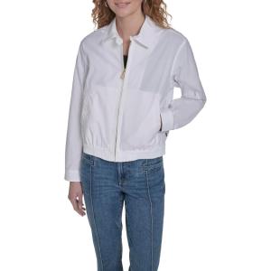 image:imageNautica Womens Long Sleeve Cotton Collared Zip Front JacketBright White