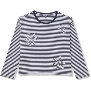 image:imageNautica Womens Long Sleeve Striped Cotton TopNight SkyBright White