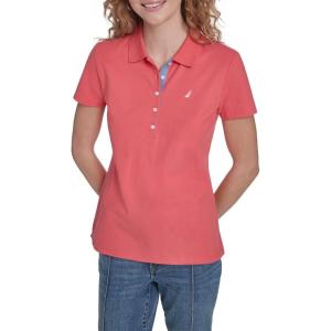 image:imageNautica Womens Polo Short Sleeve Button Placket PoloCoralie