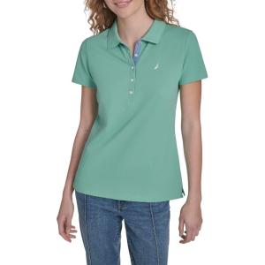 image:imageNautica Womens Polo Short Sleeve Button Placket PoloCrme De Menthe