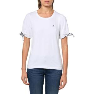 image:imageNautica Womens Short Sleeve Cotton Solid TShirtBright White