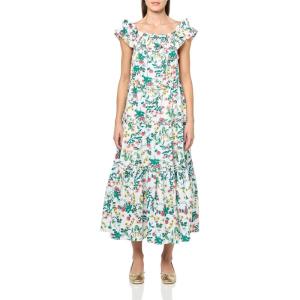 image:imageNautica Womens Short Sleeve Midi Dress Off The Shoulder DressBright White Multi