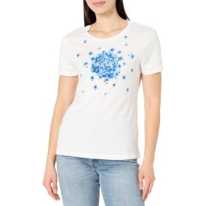 image:imageNautica Womens Solid Short Sleeve Crew Neckline TShirtBright WhiteBlue Bell