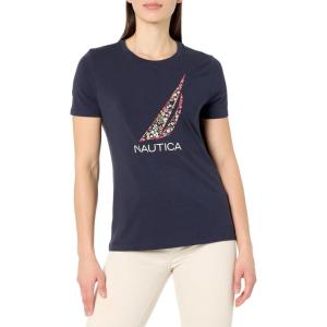 image:imageNautica Womens Solid Short Sleeve Crew Neckline TShirtNight Sky